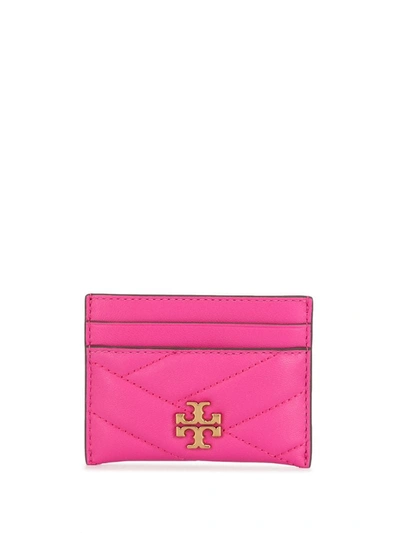 Tory Burch Kira Quilted Leather Card Holder In Crazy Pink