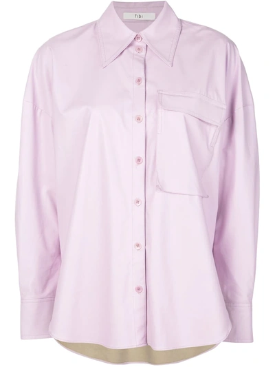 Tibi Relaxed Fit Blouse In Purple