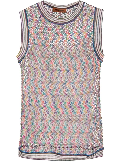 Missoni Knitted Tank Top In Blue