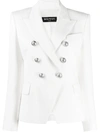 Balmain Double-breasted Jacket In White