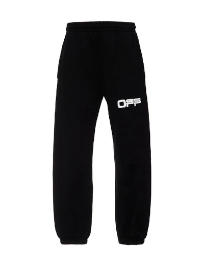 Off-white Airport Tape Cotton Track Pants In Black