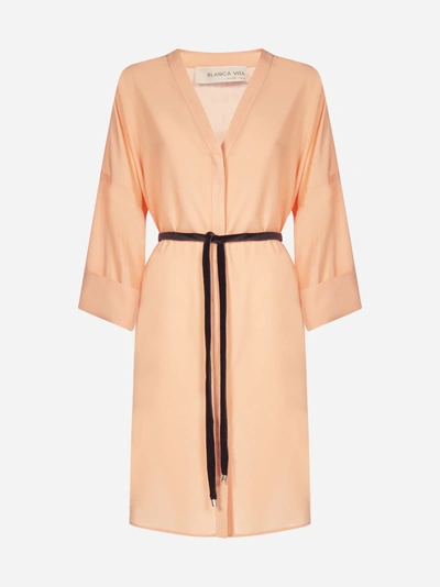 Blanca Vita Adele Crepe Shirt Dress In Corniola