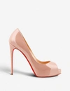 Christian Louboutin Womens Nude New Very Prive 120 Patent 8.5 In Brown