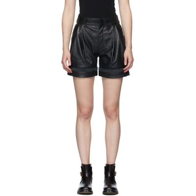 Chloé Chloe Black Textured Leather Shorts In 001 Black