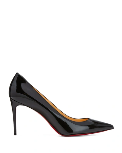 Christian Louboutin Decollete 85mm Patent Leather Red Sole Pumps In Black