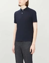 Sandro Beach Marled Regular-fit Linen Polo Shirt In Navy Blue