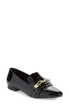 Karl Lagerfeld Niki Point-toe Patent Leather Loafers In Black Patent Leather