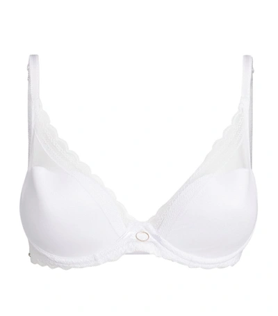 Chantelle Parisian Allure Lace Plunge T-shirt Bra In White