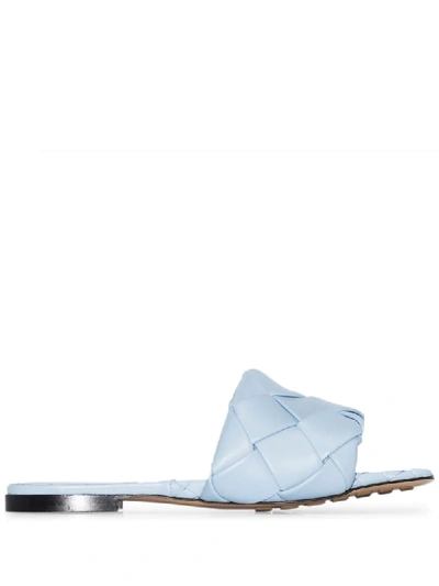 Bottega Veneta Bv Lido Woven-style Sandals In Blue