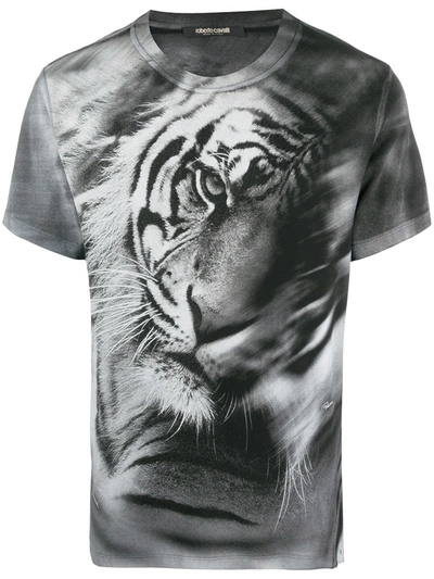 Roberto Cavalli Heritage Tiger Printed T-shirt In Black