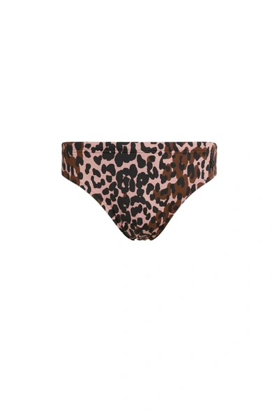 Roberto Cavalli Double Leo Print Swim Briefs In Brown