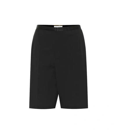 Saint Laurent Virgin Wool Bermuda Shorts In Black