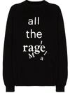 Maison Margiela Oversized Slogan-print Cotton Sweatshirt In Black