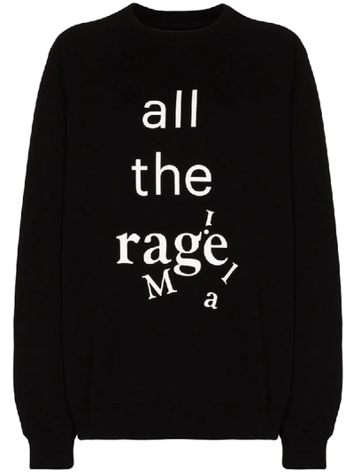 Maison Margiela Oversized Slogan-print Cotton Sweatshirt In Black