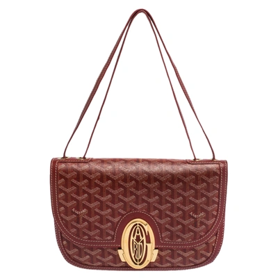 Pre-owned Goyard Ine Coated Canvas 223 Pm Bag In Red