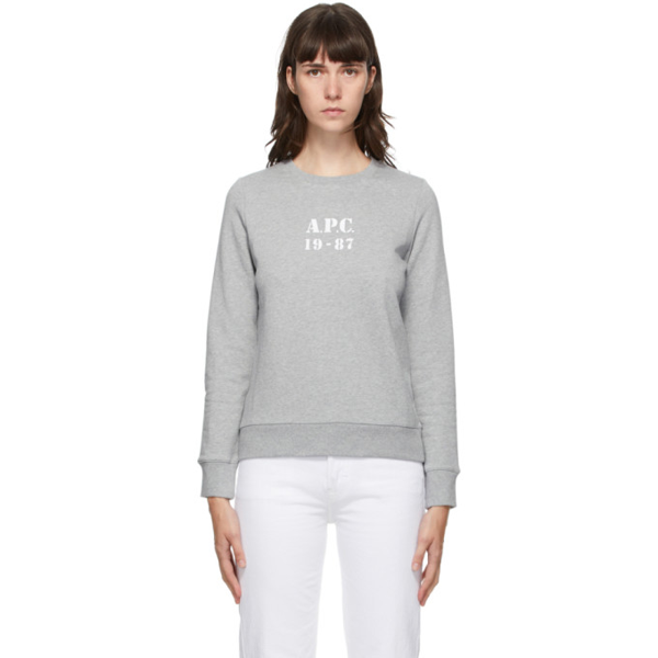 A.p.c. Melissa Cotton Sweatshirt In Pla Grey | ModeSens