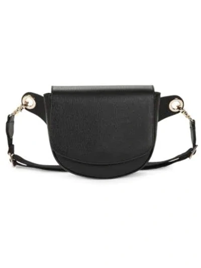 Saks Fifth Avenue Pebbled Leather Saddle Belt Bag In Black