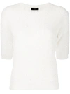 Peserico Sequined Knitted Top In White