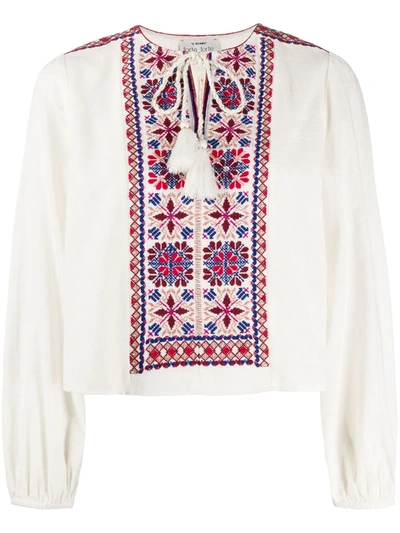 Forte Forte Long Sleeve Embroidered Shirt In White