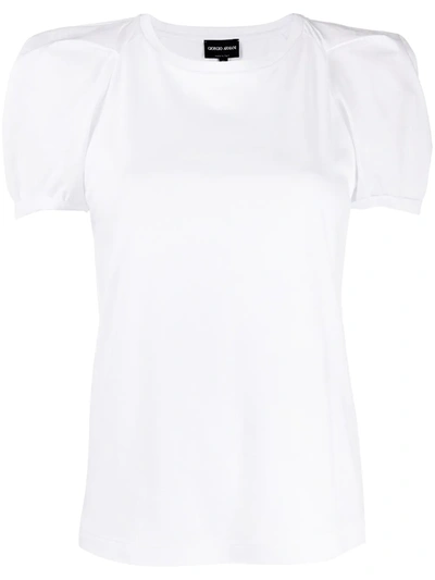 Giorgio Armani Structured Sleeve T-shirt In Ice