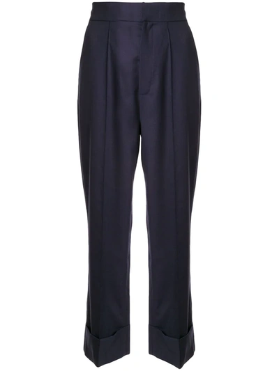 Dice Kayek Pleated Front Trousers In Blue