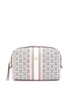 Tory Burch Gemini Link Canvas Small Cosmetics Case In Coastal Pink Gemini Link