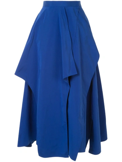 Enföld Layered Midi Skirt In Blue
