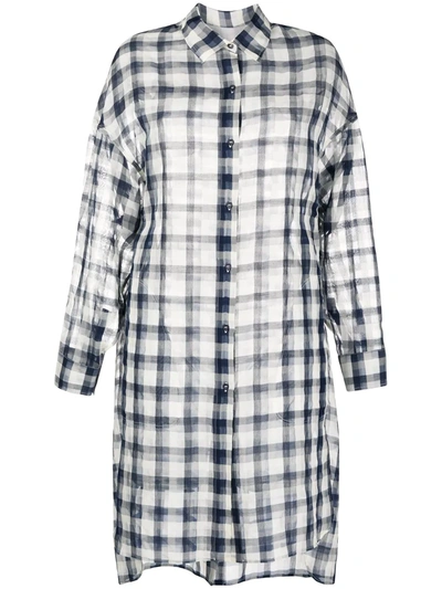 Gentry Portofino Check Oversized Shirt In Blue