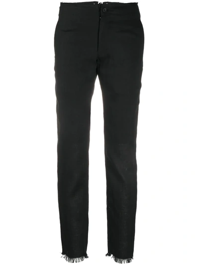 Yohji Yamamoto Lace-up Slim Fit Trousers In Black