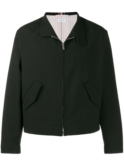 Thom Browne Slim Fit Wool Seersucker Jacket In Black