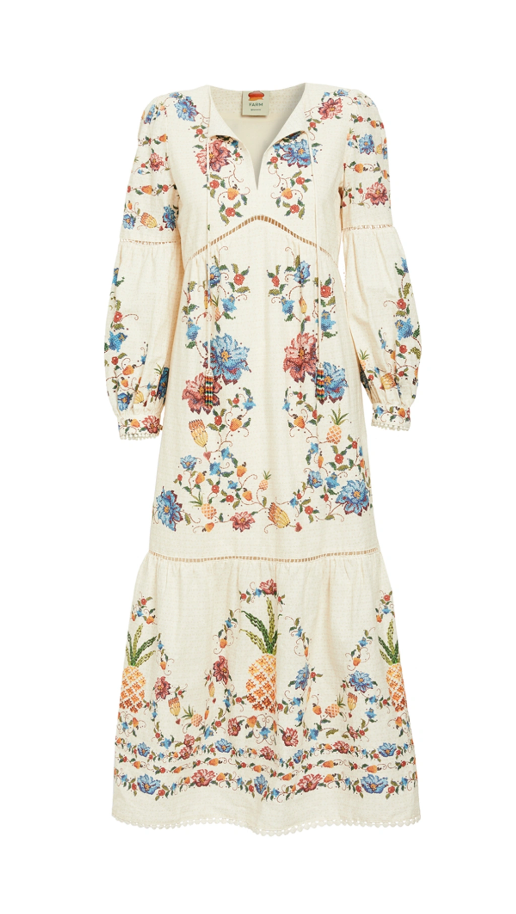 Farm Rio Embroidered Fruit Maxi Dress In Multi | ModeSens