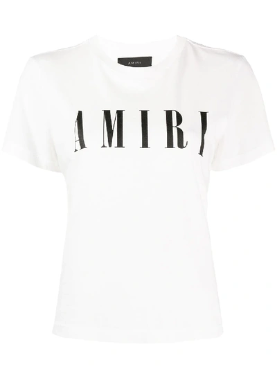 Amiri Logo-print Crew Neck T-shirt In Bianco
