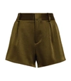 Alice And Olivia Alice + Olivia Alden Tulip Hem Shorts In Olive