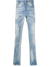 Philipp Plein Denim Straight Leg Jeans In Blue