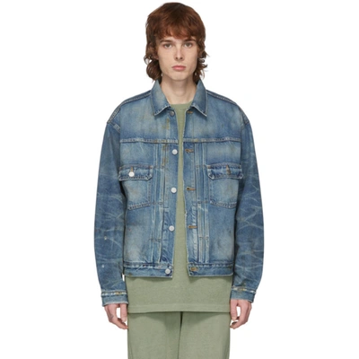 John Elliott Blue Denim Thumper Type Iii Jacket In Avalon