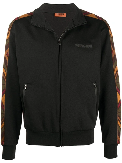 Missoni Chevron Trim Track Jacket In Black