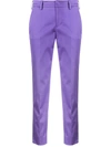 Pt01 Cropped Slim-fit Trousers In Purple