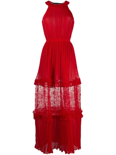 Antonino Valenti Embroidered Detail Flared Dress In Red