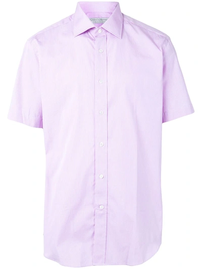 Gieves & Hawkes Short Sleeve Shirt In Purple