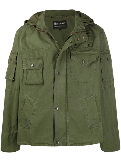 Barbour Short Parka Jacket In Green