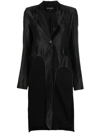 Ann Demeulemeester Asymmetric Satin Tail Jacket In Black