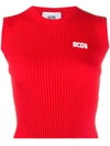 Gcds Ribbed Crop Top In Red