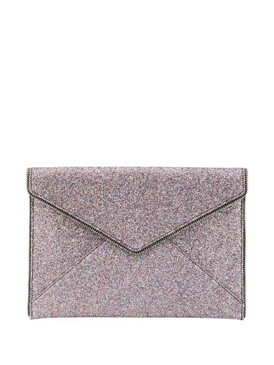 Rebecca Minkoff Glitter Leo Clutch Bag In Pink