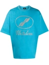 We11 Done Oversized Logo Print T-shirt In Blue