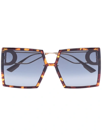 Dior Brown Montaigne Havana Square Sunglasses