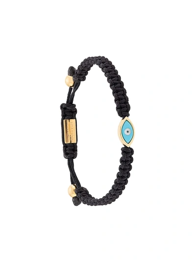 Nialaya Jewelry Evil Eye String Bracelet In Black