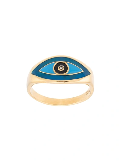 Nialaya Jewelry Evil Eye Ring In Gold