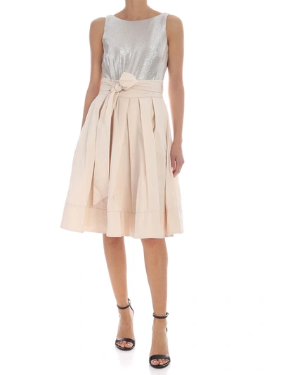 Polo Ralph Lauren Laminated Bodice Dress In Cream Color