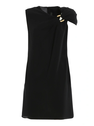 Versace Ring Buckle Dress In Black
