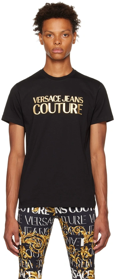 Versace Jeans Couture Black Gold Foil Logo T-shirt